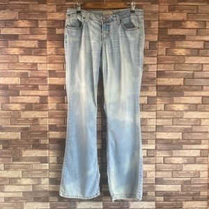 Vintage 90s Paris Blues Size 11 Jeans Classic Retro Bootcut Flare Light Wash